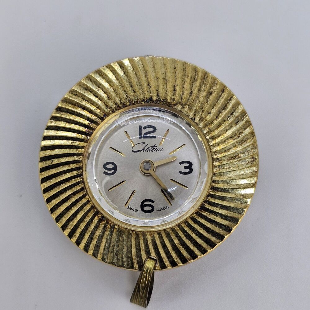 VTG Chateau Pendant Watch‎ Women 36MM Gold Tone Manual Wind  WORKING